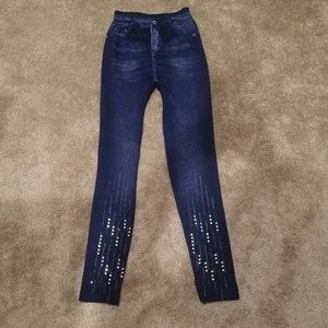 NEW Dark Blue Leggings with Fashion Accents